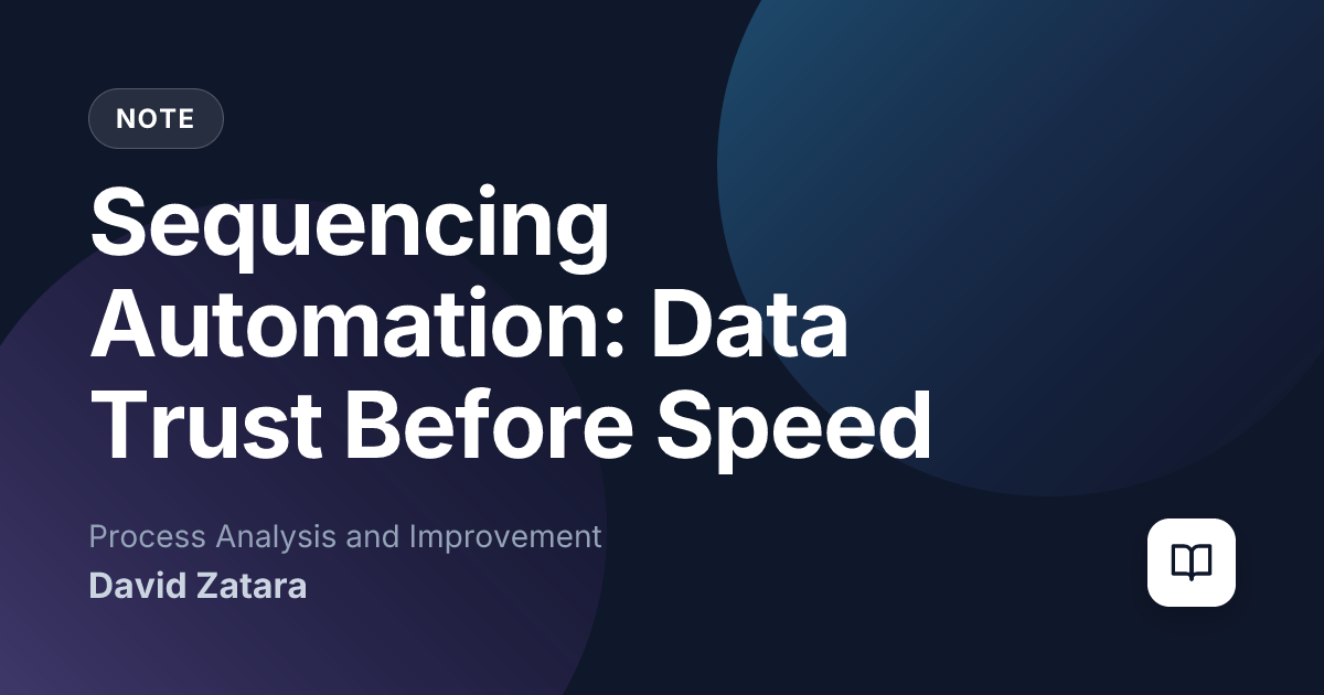 Sequencing Automation: Data Trust Before Speed